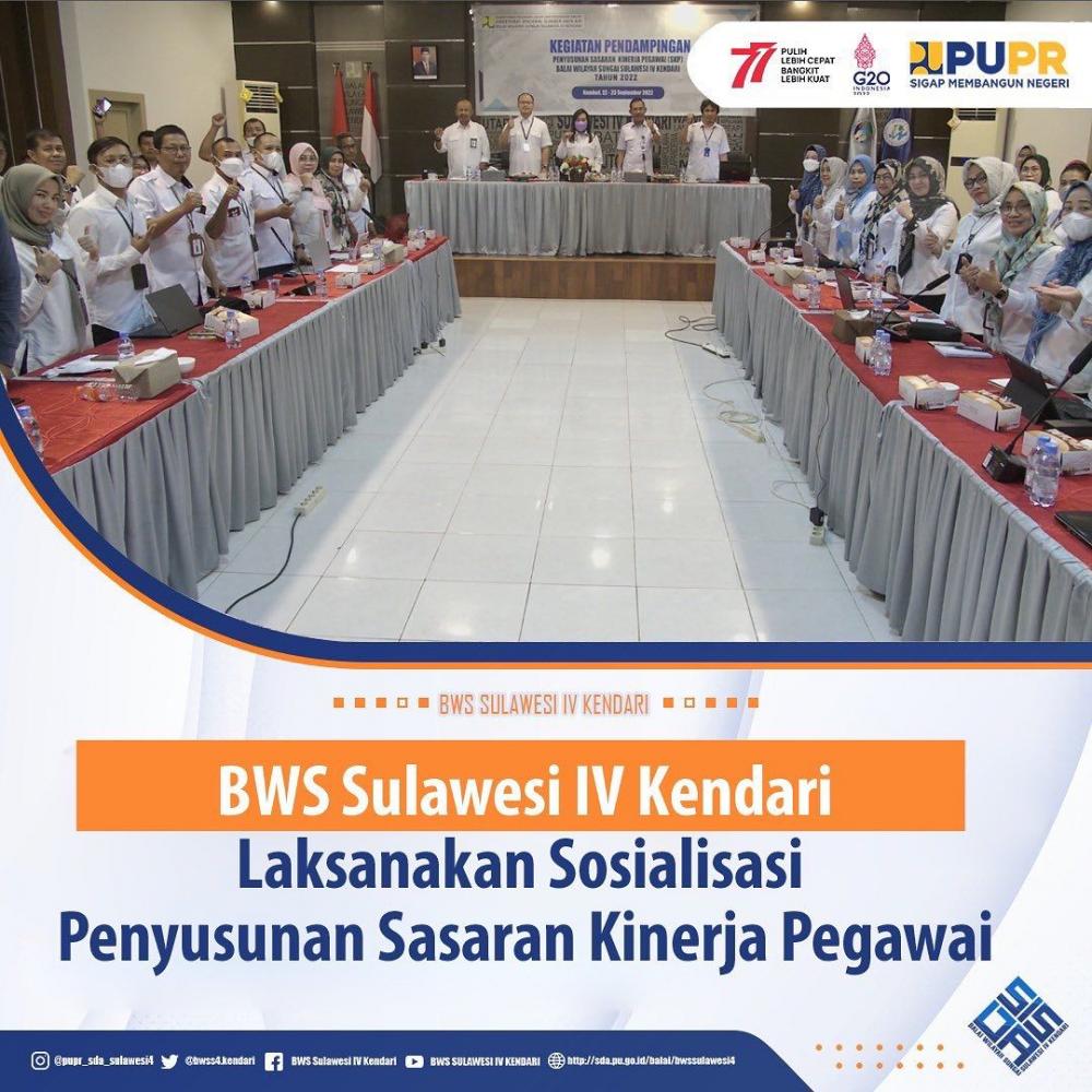 BWS Sulawesi IV Kendari Laksanakan Sosialisasi Penyusunan Sasaran Kinerja Pegawai